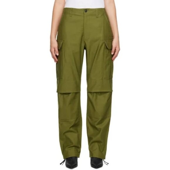 NEW Rag & bone Valli High Waist Cargo Pants ARMY GREEN SIZE 0/100%AUTHENTIC - Picture 2 of 5